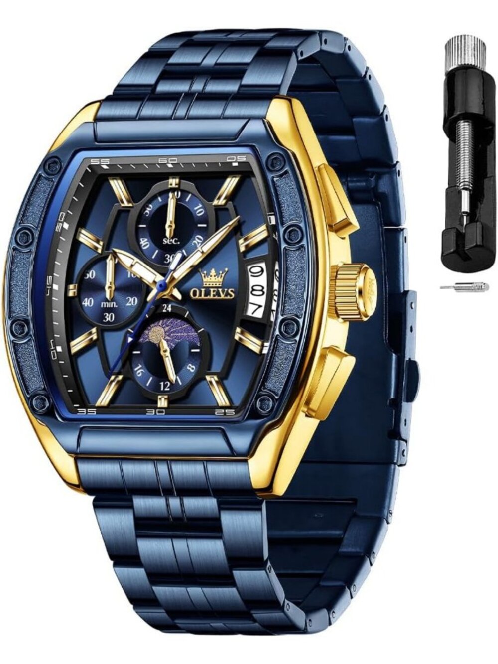 Stylish Men's Analog Chronograph Dress Watch - Waterproof, Luminous